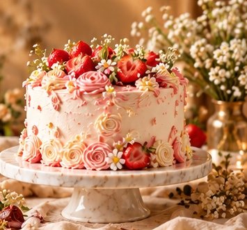 Strawberry celebration cake