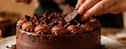 Hand-finished chocolate cake