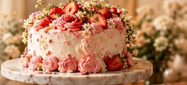 Strawberry celebration cake