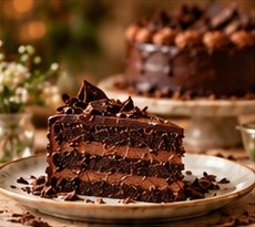 A slice of our chocolate cake